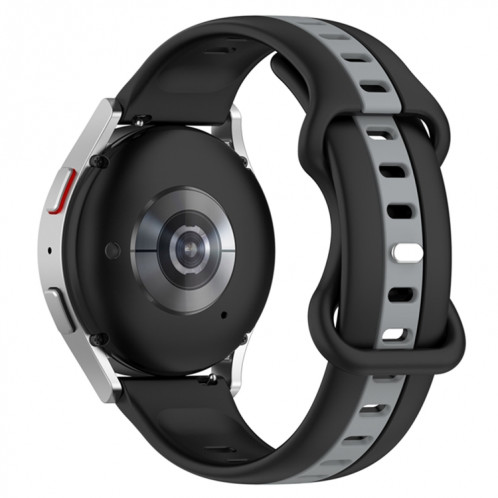 Pour Coros Apex 46mm/Apex Pro/Ticwatch Pro 3 22mm boucle papillon bracelet de montre en Silicone bicolore (noir + gris) SH201F598-07