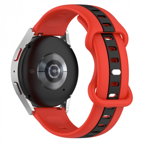 Pour Coros Apex 46mm/Apex Pro/Ticwatch Pro 3 22mm boucle papillon bracelet de montre en Silicone bicolore (rouge + noir) SH201H1437-07
