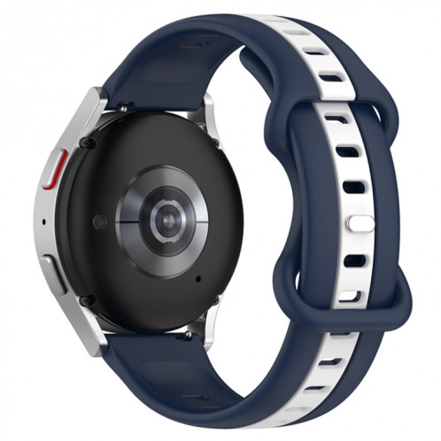 Pour Coros Apex 46mm/Apex Pro/Ticwatch Pro 3 22mm boucle papillon bracelet de montre en Silicone bicolore (blanc + bleu) SH201J1919-07