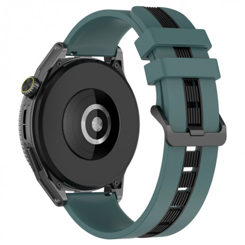 Pour Coros Apex 46mm/Apex Pro/Ticwatch Pro 3 Bracelet de montre en silicone bicolore vertical 22mm (vert + noir) SH301B902-07