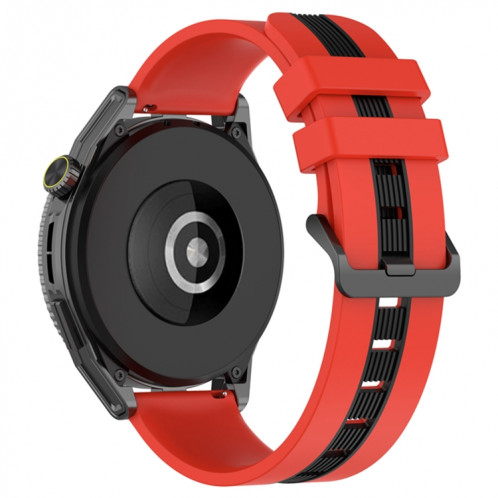 Pour Coros Apex 46mm/Apex Pro/Ticwatch Pro 3 Bracelet de montre en silicone bicolore vertical 22mm (rouge + noir) SH301H104-07