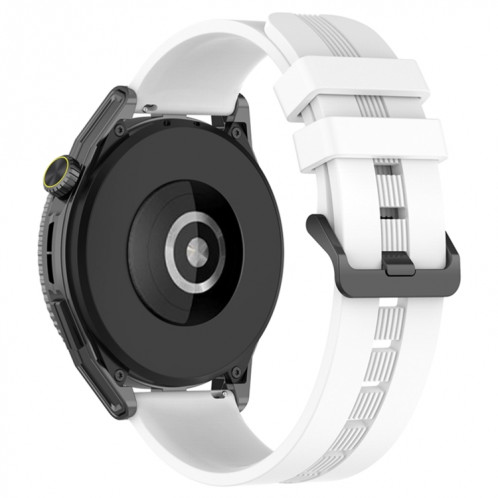 Pour Coros Apex 46mm/Apex Pro/Ticwatch Pro 3 Bracelet de montre en silicone de couleur unie verticale de 22mm (blanc) SH501A1993-07