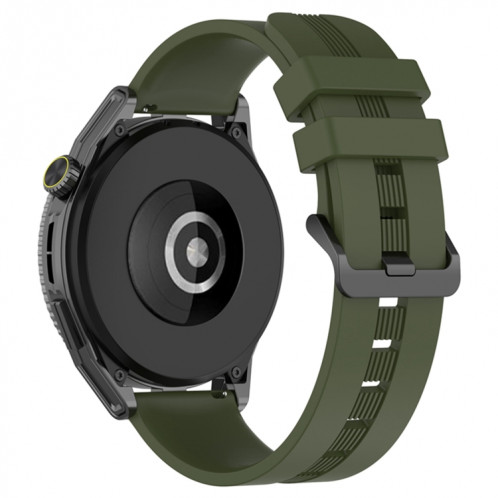 Pour Coros Apex 46mm/Apex Pro/Ticwatch Pro 3 Bracelet de montre en silicone de couleur unie verticale de 22mm (vert armée) SH501G761-07