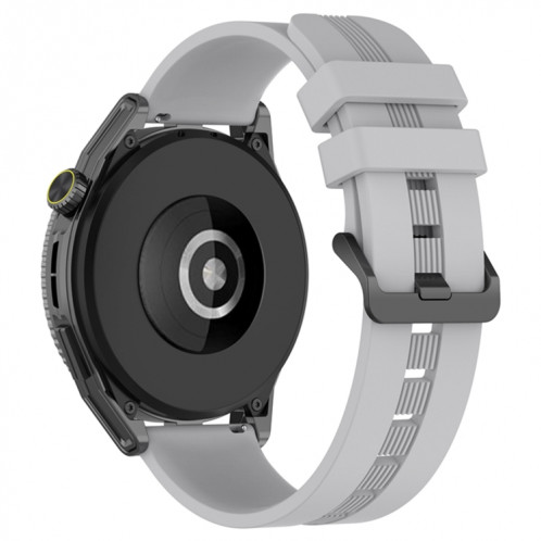 Pour Coros Apex 46mm/Apex Pro/Ticwatch Pro 3 Bracelet de montre en silicone de couleur unie verticale de 22mm (gris clair) SH501H1817-07