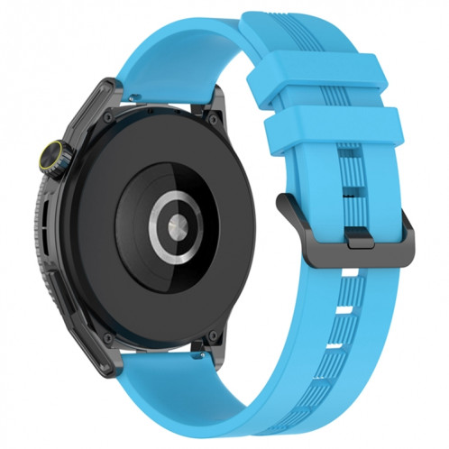 Pour Coros Apex 46mm/Apex Pro/Ticwatch Pro 3 Bracelet de montre en silicone de couleur unie verticale de 22mm (bleu ciel) SH501I1337-07