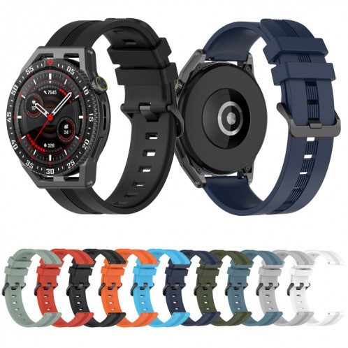 Pour Coros Apex 46mm/Apex Pro/Ticwatch Pro 3 Bracelet de montre en silicone de couleur unie verticale de 22mm (gris clair) SH501H1817-07