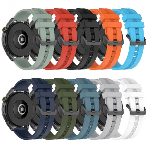 Pour Coros Apex 46mm/Apex Pro/Ticwatch Pro 3 Bracelet de montre en silicone de couleur unie verticale de 22mm (vert armée) SH501G761-07