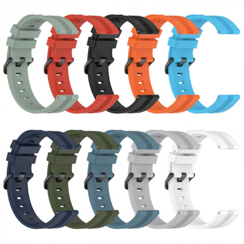 Pour Coros Apex 46mm/Apex Pro/Ticwatch Pro 3 Bracelet de montre en silicone de couleur unie verticale de 22mm (Orange) SH501B1405-07