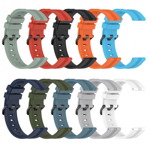 Pour Coros Apex 46mm/Apex Pro/Ticwatch Pro 3 Bracelet de montre en silicone de couleur unie verticale de 22mm (bleu roche) SH501J590-07