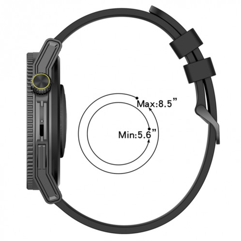 Pour Coros Apex 46mm/Apex Pro/Ticwatch Pro 3 Bracelet de montre en silicone de couleur unie verticale de 22mm (bleu foncé) SH501C951-07