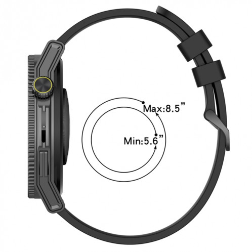 Pour Coros Apex 46mm/Apex Pro/Ticwatch Pro 3 Bracelet de montre en silicone de couleur unie verticale de 22mm (bleu roche) SH501J590-07