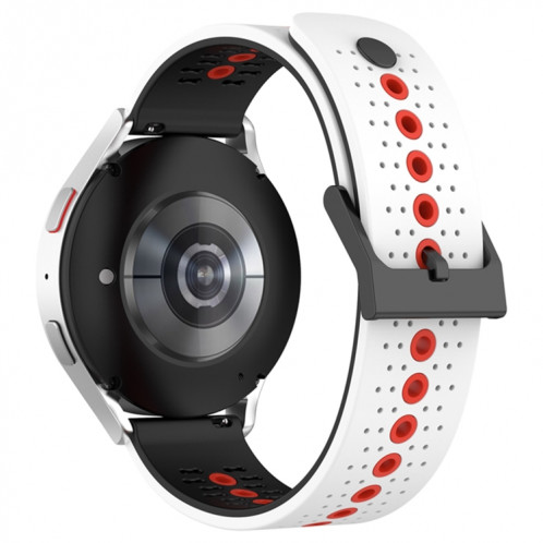 Pour Coros Apex 46mm/Apex Pro/Ticwatch Pro 3 Bracelet de montre en silicone respirant tricolore 22mm (blanc + noir + rouge) SH601A824-07