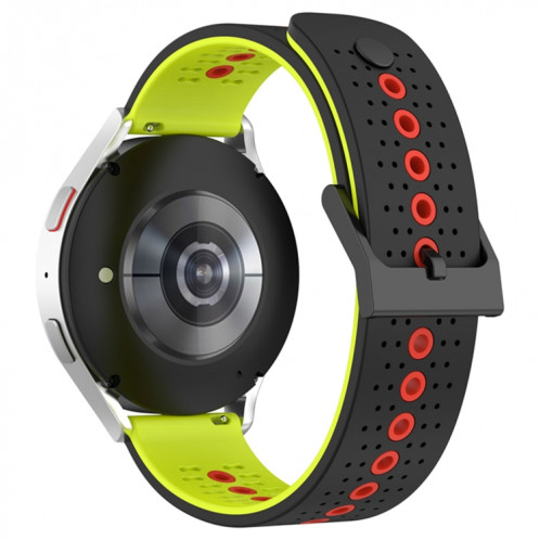 Pour Coros Apex 46mm/Apex Pro/Ticwatch Pro 3 Bracelet de montre en silicone respirant tricolore 22mm (noir + citron vert + rouge) SH601E1622-07