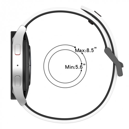 Pour Coros Apex 46mm/Apex Pro/Ticwatch Pro 3 Bracelet de montre en silicone respirant tricolore 22mm (blanc + noir + rouge) SH601A824-07