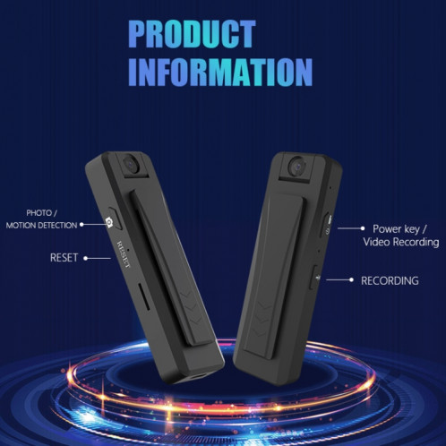 Stylo enregistreur de caméra de surveillance S2 1080P HD avec clip (noir) SH301A1950-012