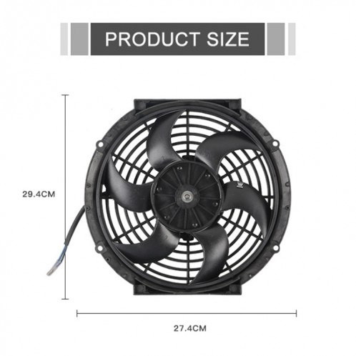 10 pouces 12V 80W ventilateur de refroidissement d'huile de transmission puissant avec accessoire de montage SH1803976-06