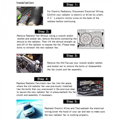 16 pouces 12V 80W voiture puissant ventilateur de refroidissement d'huile de transmission avec accessoire de montage SH18051987-06