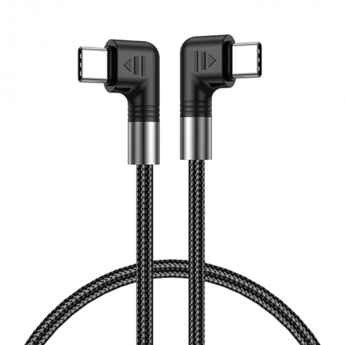 Câble de données à double coude A9 100 W USB-C/Type-C vers USB-C/Type-C, longueur : 1 m SH320283-07