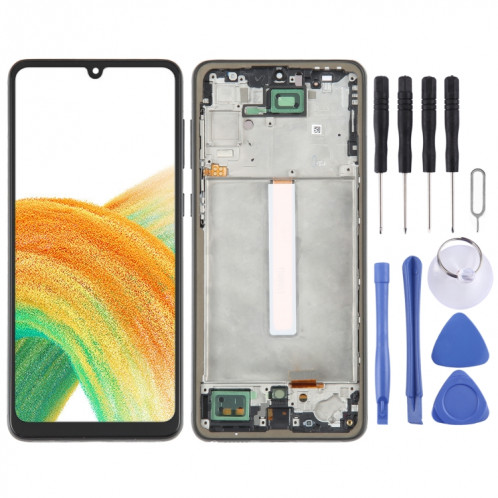 Écran LCD OLED pour Samsung Galaxy A33 5G SM-A336 Assemblage complet du numériseur avec cadre (Noir) SH303A997-05