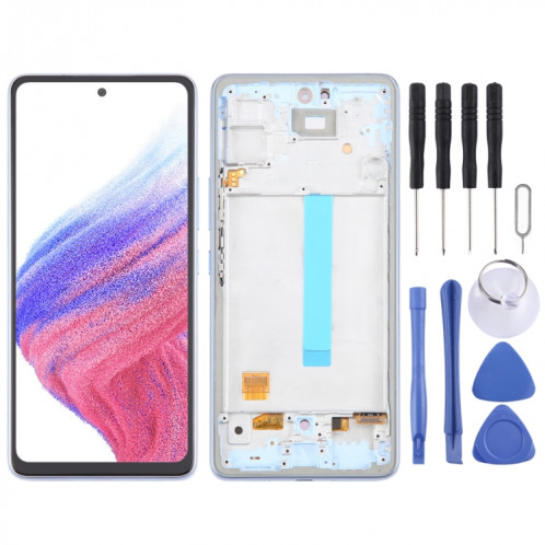 Pour Samsung Galaxy A53 5G SM-A536 6,48 pouces OLED LCD écran numériseur assemblage complet avec cadre (bleu) SH304L1826-08