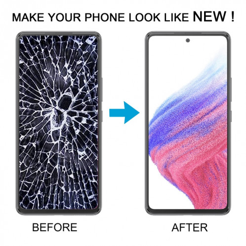 Pour Samsung Galaxy A53 5G SM-A536 6,48 pouces OLED LCD écran numériseur assemblage complet avec cadre (bleu) SH304L1826-08