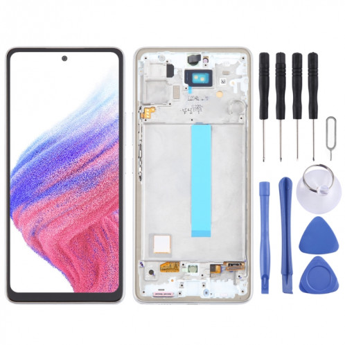 Pour Samsung Galaxy A53 5G SM-A536 6,48 pouces OLED LCD écran numériseur assemblage complet avec cadre (blanc) SH304W1442-08