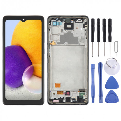 Écran LCD OLED pour Samsung Galaxy A72 SM-A725 Assemblage complet du numériseur avec cadre (Noir) SH305A328-05