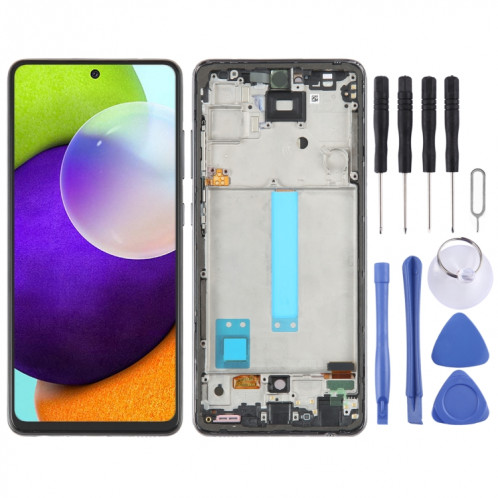 Écran LCD OLED de 6,33 pouces pour Samsung Galaxy A52 4G SM-A525 Assemblage complet du numériseur avec cadre (Noir) SH307A1933-05