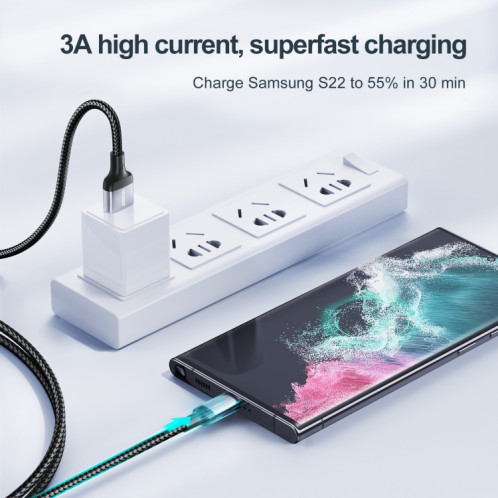 JOYROOM S-UC027A10 Extraordinary Series 3A USB-A vers USB-C / Type-C Câble de données de charge rapide, longueur du câble : 1,2 m (blanc) SJ501B1635-010