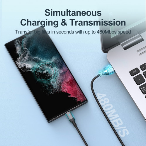 JOYROOM S-UC027A10 Extraordinary Series 3A USB-A vers USB-C / Type-C Câble de données de charge rapide, longueur du câble : 1,2 m (blanc) SJ501B1635-010