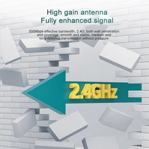 Wavlink WN578W2 300 Mbps 2,4 GHz Répéteur d'extension WiFi Amplificateur de signal sans fil domestique () SH501B502-09