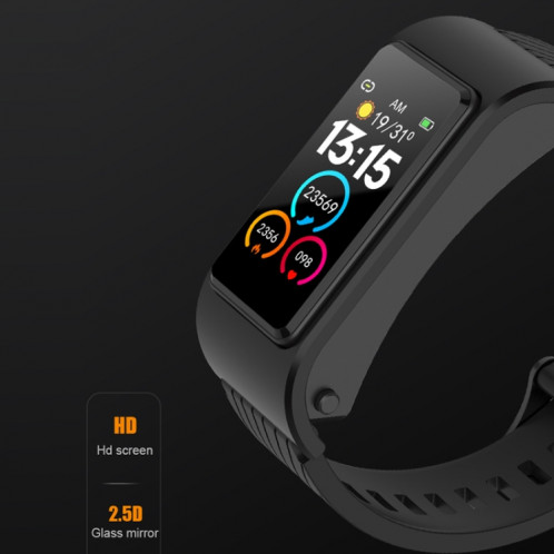 H21 1,14 pouces bande de cuir écouteur détachable montre intelligente prise en charge mesure de la température/appel Bluetooth/commande vocale (or) SH501B1409-010