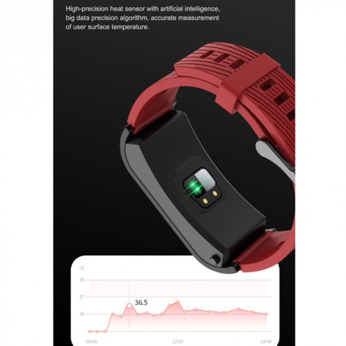 H21 1,14 pouces bande de cuir écouteur détachable montre intelligente prise en charge mesure de la température/appel Bluetooth/commande vocale (or) SH501B1409-010