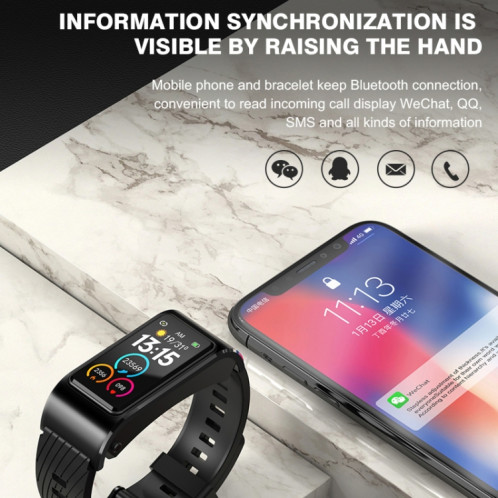 H21 1,14 pouces bande de cuir écouteur détachable montre intelligente prise en charge mesure de la température/appel Bluetooth/commande vocale (or) SH501B1409-010