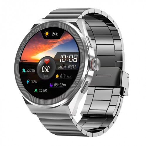 BM01 Bracelet en acier de 1,45 pouces IP68 Montre intelligente étanche Prise en charge des appels Bluetooth / NFC (Argent) SH801B963-08