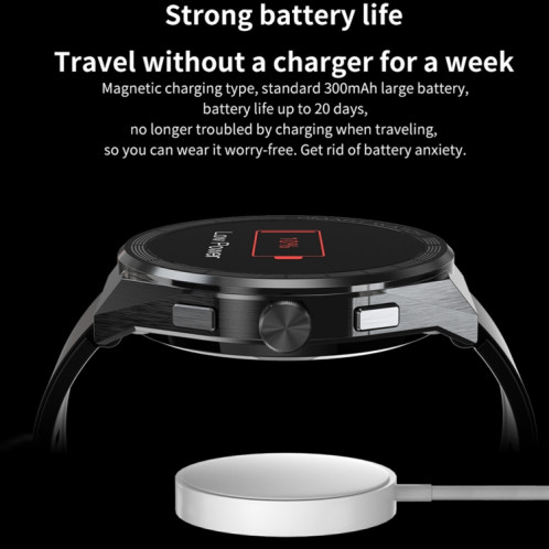 BM01 Bracelet en acier de 1,45 pouces IP68 Montre intelligente étanche Prise en charge des appels Bluetooth / NFC (Argent) SH801B963-08