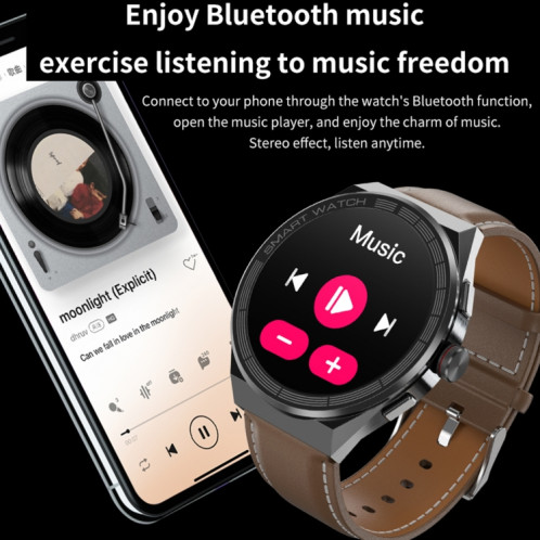 BM01 Bracelet en acier de 1,45 pouces IP68 Montre intelligente étanche Prise en charge des appels Bluetooth / NFC (Argent) SH801B963-08