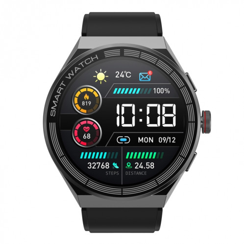 BM01 1,45 pouces Bande de silicone IP68 Montre intelligente étanche Prise en charge Appel Bluetooth / NFC (Noir) SH901A340-09