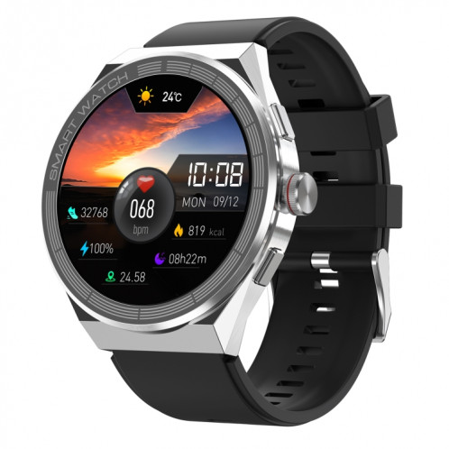 BM01 Bande de silicone de 1,45 pouce IP68 Montre intelligente étanche Prise en charge des appels Bluetooth / NFC (Argent) SH901C524-09