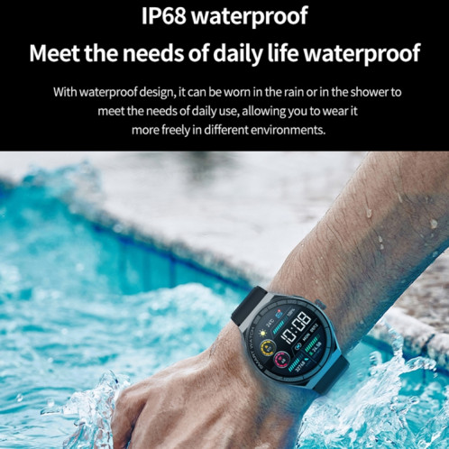 BM01 1,45 pouces Bande de silicone IP68 Montre intelligente étanche Prise en charge Appel Bluetooth / NFC (Noir) SH901A340-09