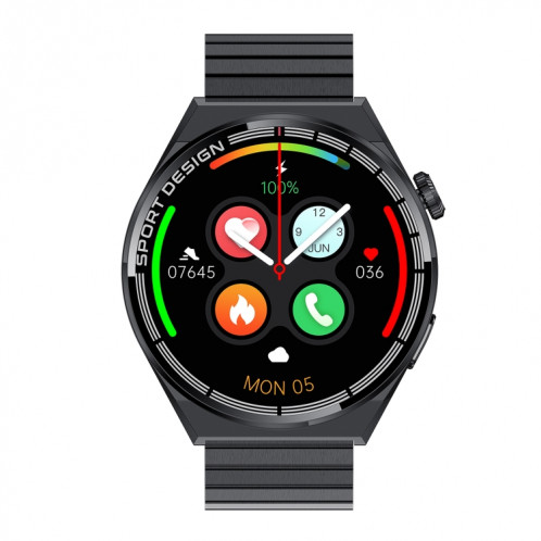 HDT 3 Max 1,6 pouces Steel Band IP67 Étanche Smart Watch Support Bluetooth Appel / NFC (Noir) SH001A595-016