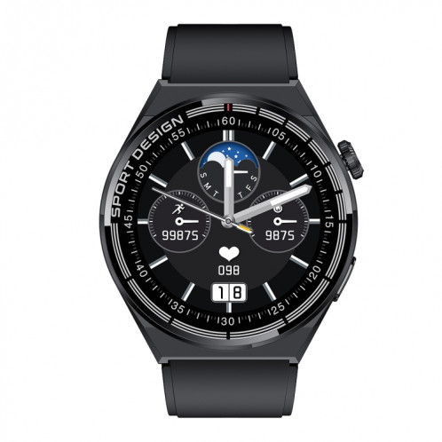 HDT 3 Max 1,6 pouces Bande de silicone IP67 Étanche Montre intelligente Prise en charge Appel Bluetooth / NFC (Noir) SH201A676-016