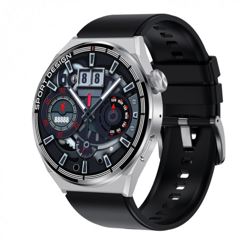 HDT 3 Max 1,6 pouces Bande de silicone IP67 Étanche Smart Watch Support Bluetooth Appel / NFC (Argent) SH201B204-016