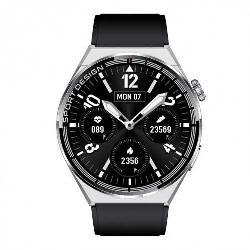 HDT 3 Max 1,6 pouces Bande de silicone IP67 Étanche Smart Watch Support Bluetooth Appel / NFC (Argent) SH201B204-016