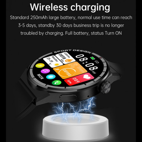 HDT 3 Max 1,6 pouces Bande de silicone IP67 Étanche Smart Watch Support Bluetooth Appel / NFC (Argent) SH201B204-016