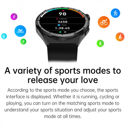 HDT 3 Max 1,6 pouces Bande de silicone IP67 Étanche Smart Watch Support Bluetooth Appel / NFC (Argent) SH201B204-016