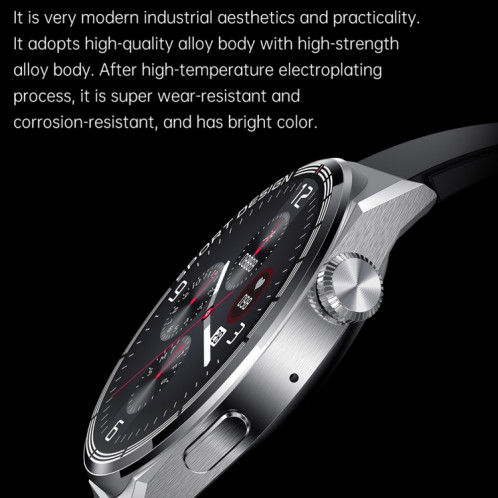 HDT 3 Max 1,6 pouces Bande de silicone IP67 Étanche Smart Watch Support Bluetooth Appel / NFC (Argent) SH201B204-016