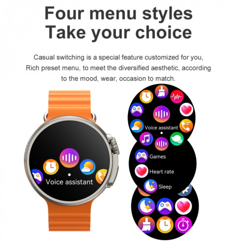 K9 Ultra Pro 1,39 pouces Bande de silicone IP67 Étanche Smart Watch Support Bluetooth Call / NFC (Orange) SH401C783-010