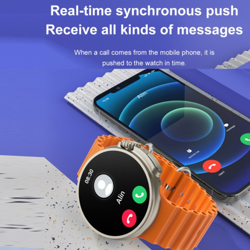 K9 Ultra Pro 1,39 pouces Bande de silicone IP67 Étanche Smart Watch Support Bluetooth Call / NFC (Orange) SH401C783-010