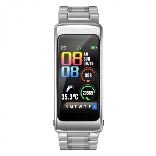 K20 1,14 pouces bande d'acier écouteur détachable vie étanche montre intelligente prise en charge appel Bluetooth (argent) SH601C1044-015